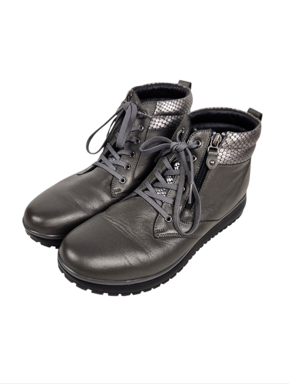 Joya Wilma II Dark Grey Leather Orthopedic Ankle Boots Luxury Womens Size 9